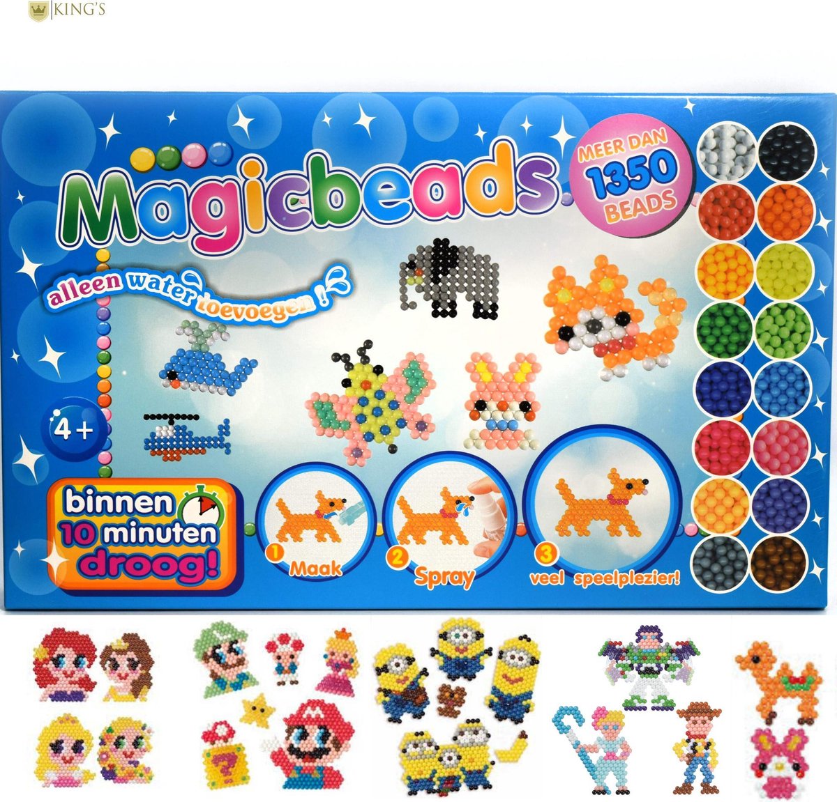 Magicbeads - Aquabeads - Kralen - Parels - Strijkkralen - Incl. magneten - 1350 beads - Beginnersset